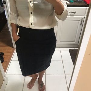 Dark gray/black banana republic pencil skirt